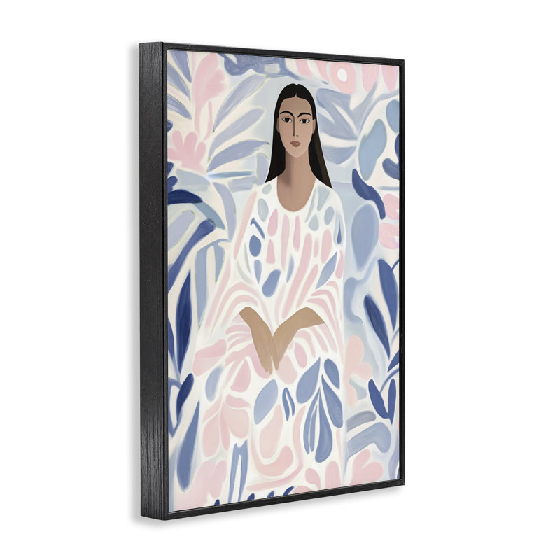 Giclée encadrée «Pastel Portrait Knowing», conception par Annabelle Hall, H 18 po x l 12 po, Giclée encadrée noir minuit