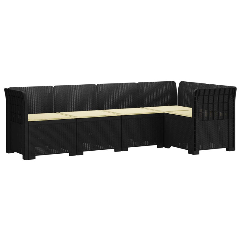 234 cm W Patio Sofa with Cushions, Cream, Anthracite