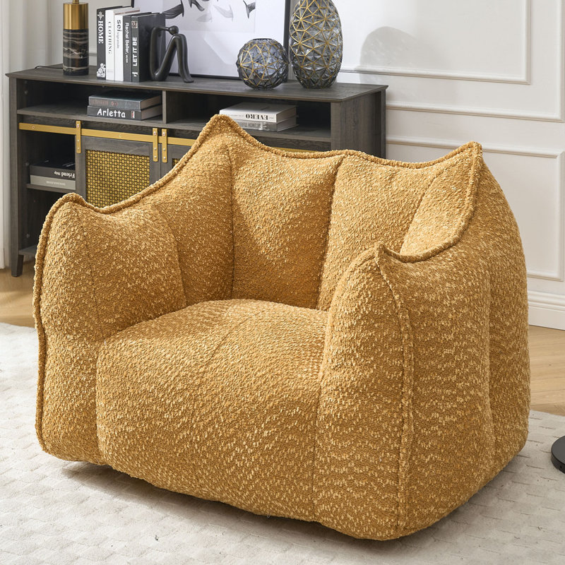 Fauteuil à billes Chenille, Chenille jaune, H 30,7 po x l 47,2 po x P 36,2 po
