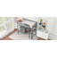 Lit mezzanine simple en bois avec bureau, tableau noir, boîte de rangement, tablette et 3 tiroirs-522115701