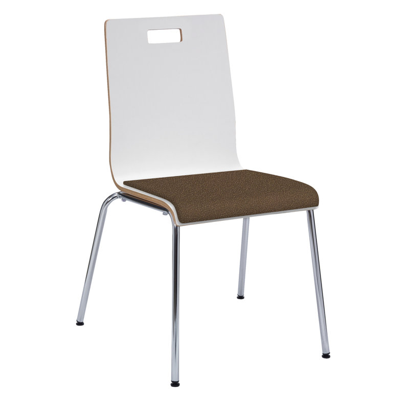 Jive Series Armless Stackable Chair, Fudge, Silver