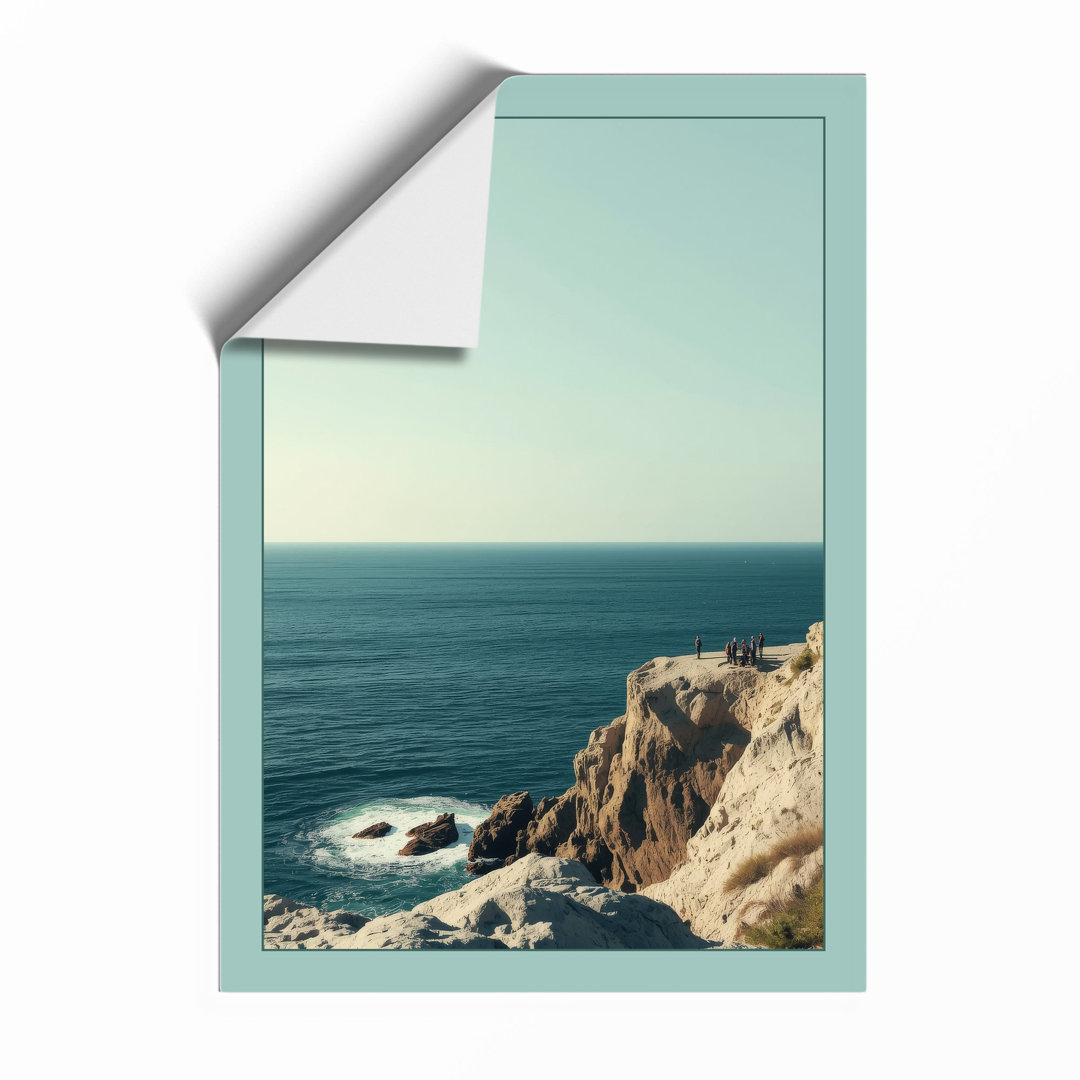 Cliff Over Ocean Coastal - Framed Print