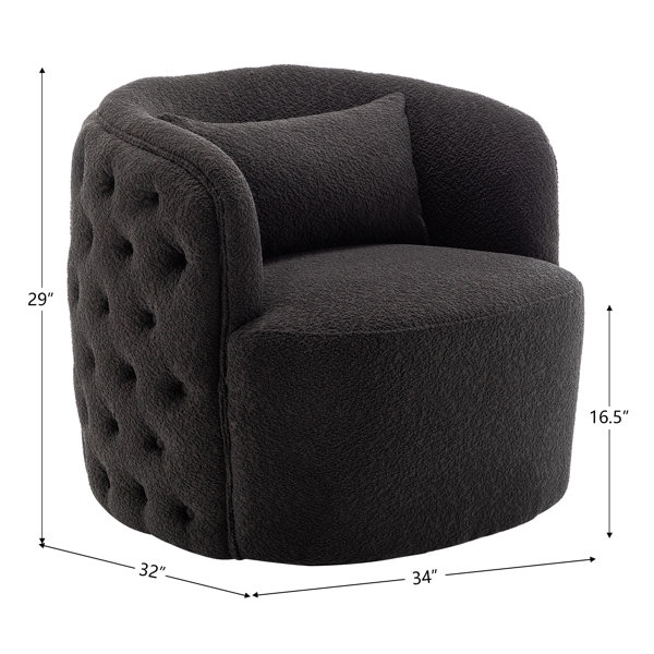 20.6 Modern Comfortable 360 Degree Swivel Accent Chair, Black