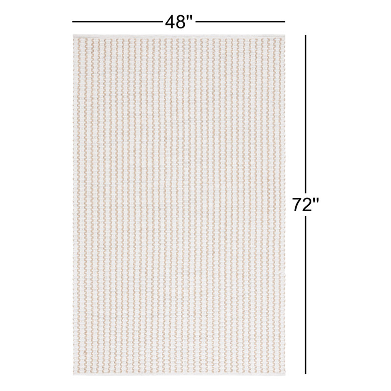 Chevron Hand Woven Cotton Area Rug, Rectangle 4' x 6'