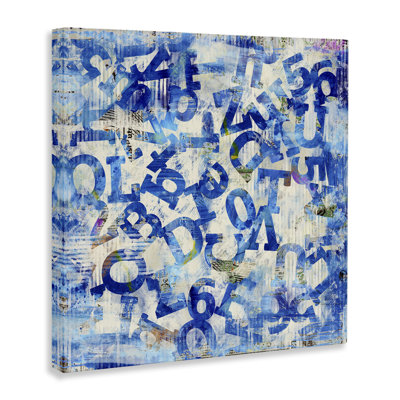Art mural sur toile "Blue Letters Arrangement" par Laura Gibson