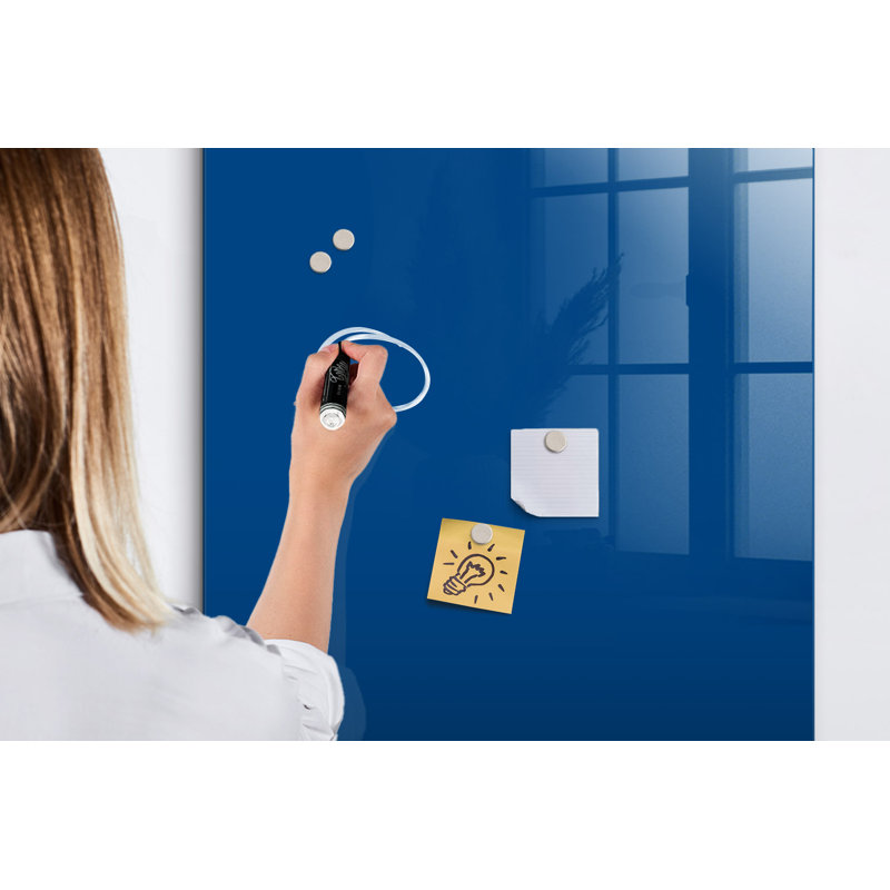 Magnetic Glass Dry Erase Board, Blue