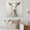 «White Echoes of the Alpine Goat Portrait» - Art mural en métal animal de chèvre