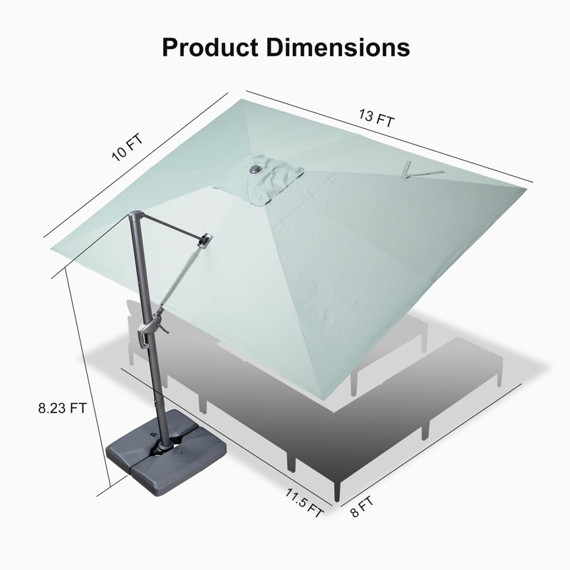 304cm Cantilever Parasol, Green