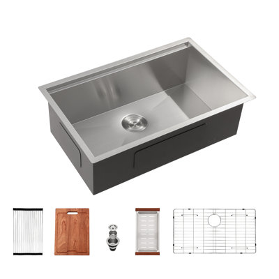 30" L x 19" W Undermount Kitchen Sink with Accessories