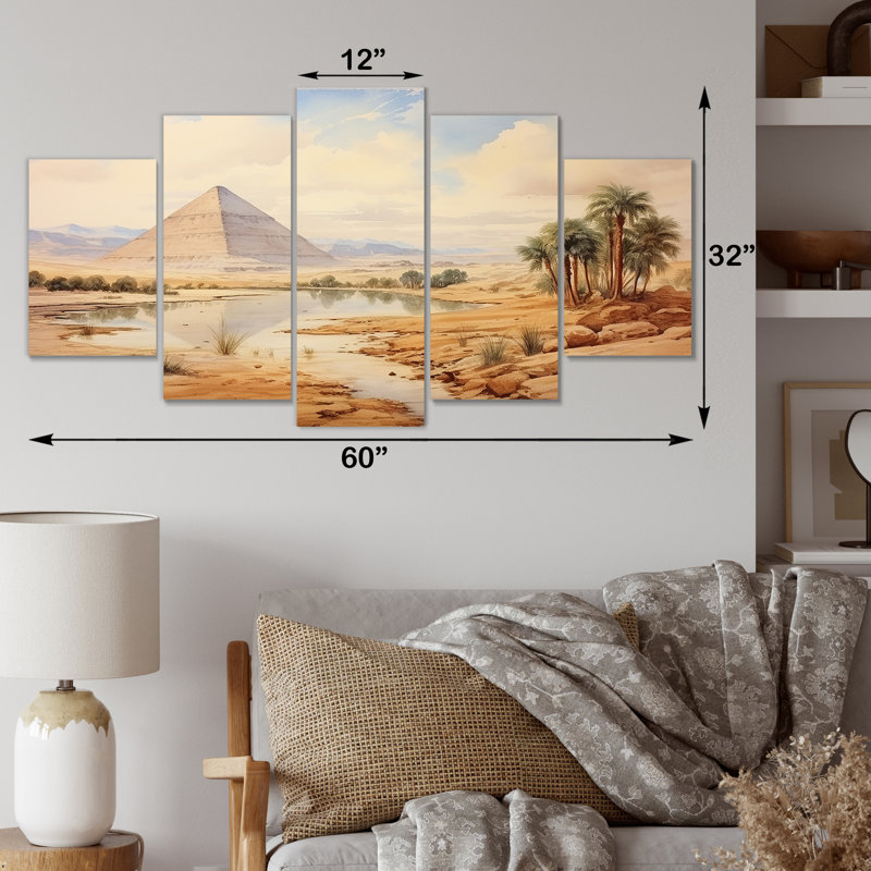 Ancienne pyramide égyptienne, art mural multi-panneaux égyptien