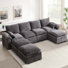 7 Seat Chenille U Shaped Modular Sectional Sofa With Storage