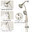 7-Setting Dual Shower Head - Stainless Steel Slide Bar With 5" Abs Head, Wall Mounted, 1.8 Gpm, Adjustable Spray Patterns, 59" Hose, Brushed Nickel Finish 7 Spa Drill- Mount,-125519083