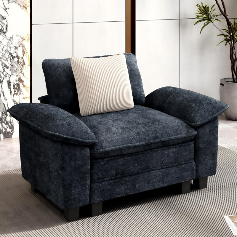 Fauteuil 53,5 po Comfy Cloud Couch, Cyan chenille
