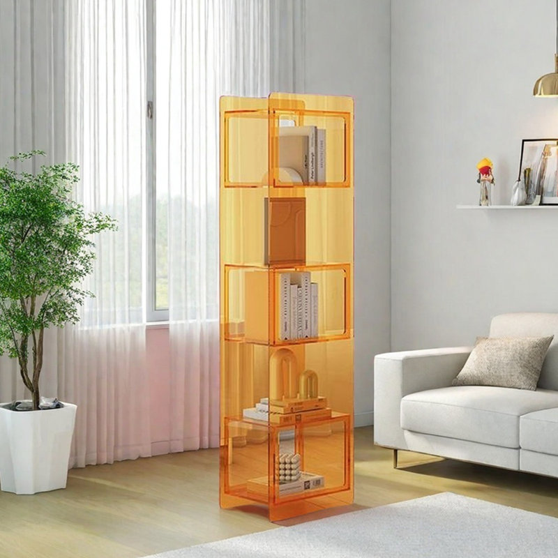Bibliothèque moderne simple avec porte, Orange