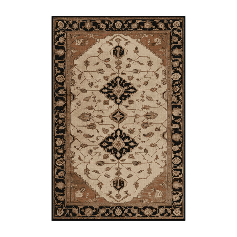 Tapis brun lavable à la machine, Rectangulaire 8 pi x 10 pi