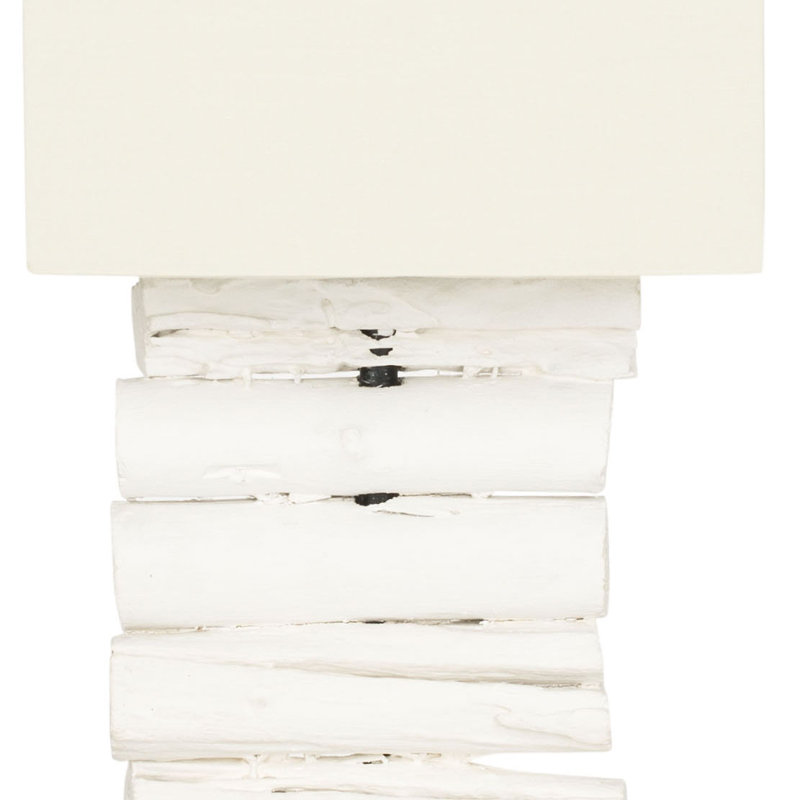 Lampe de table 19,7 po Woodland, Lavage blanc, Blanc