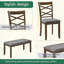 Élégante table de salle à manger en bois 6 pièces avec 4 chaises et un banc. Ensemble de table à manger moderne pour 6 personnes, ensemble de table à manger rectangulaire pour le salon, la cuisine et la salle à manger