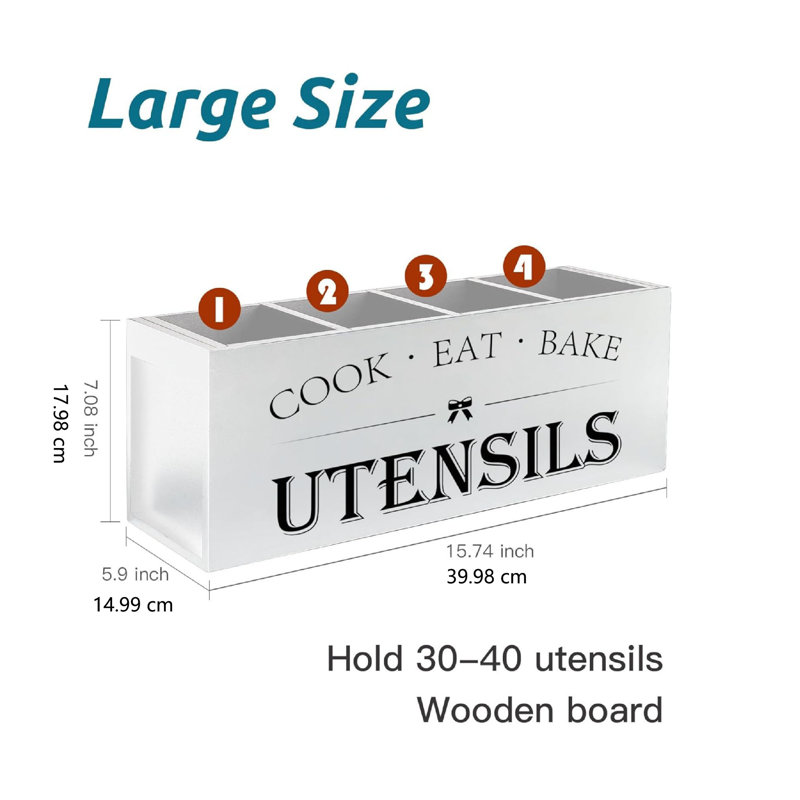 Wood Rectangle Flatware Caddy