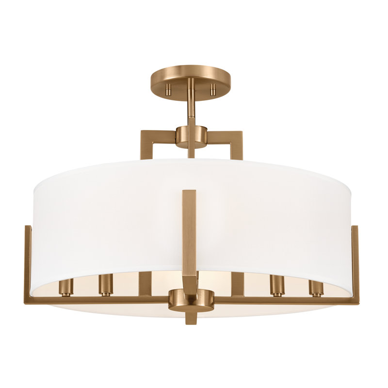 Plafonnier semi-encastré en tissu Billyjack, Bronze champagne