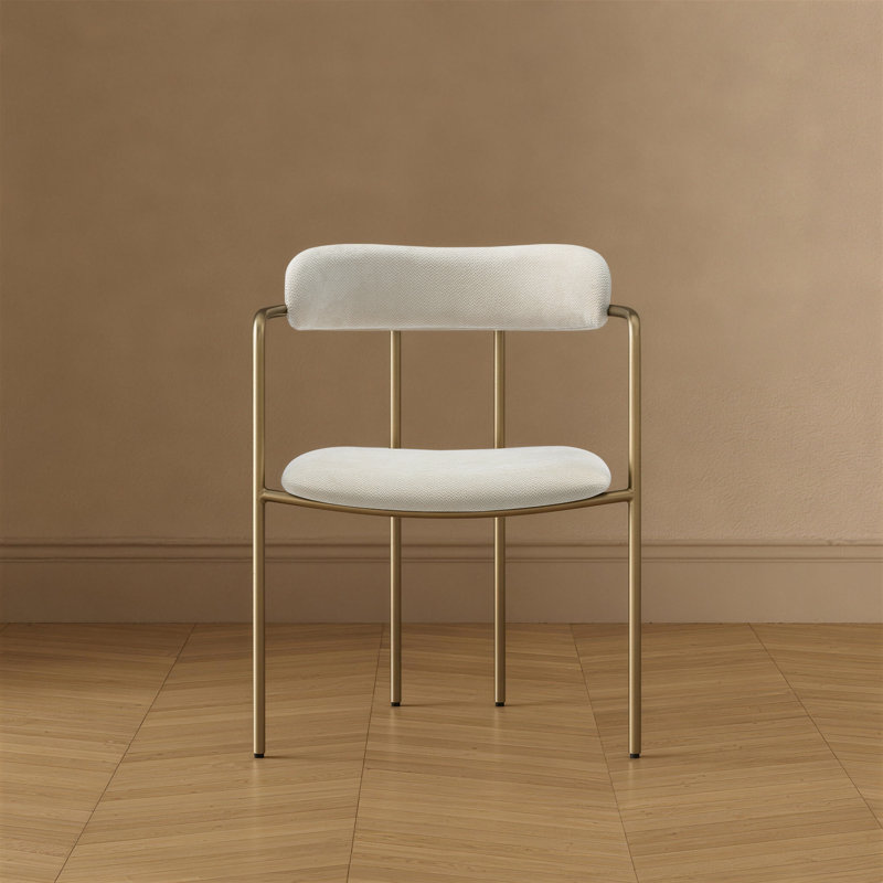 Chaise rembourrée Seren Mid-Century, Albâtre