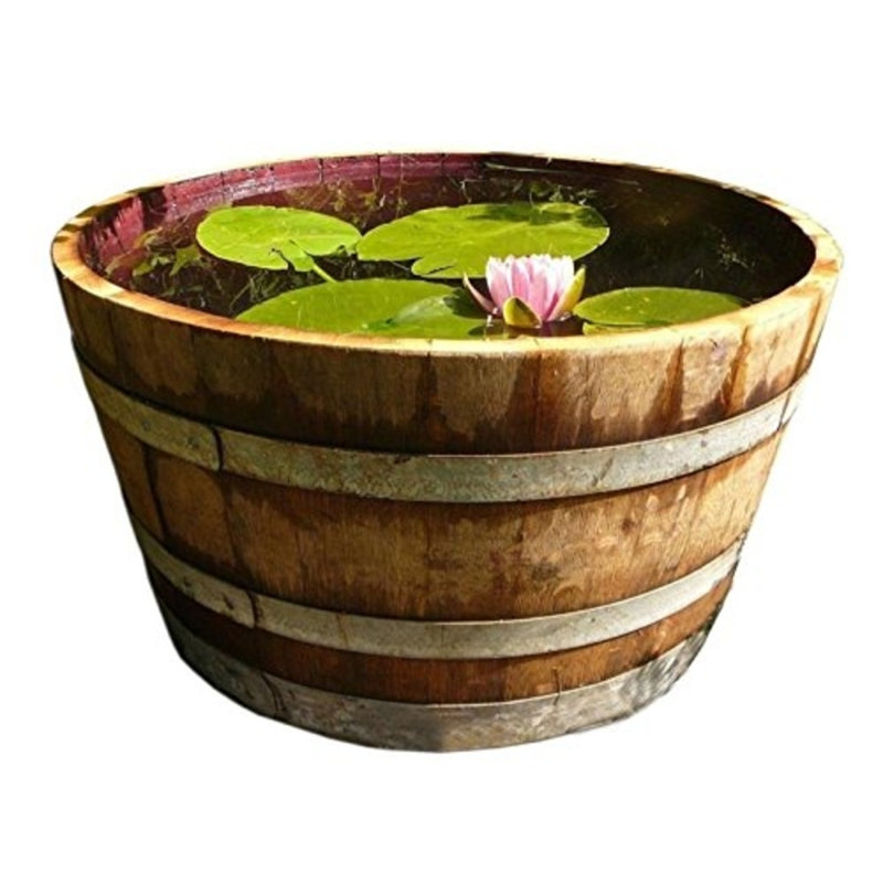Wood Barrel Planter