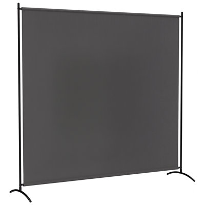 Single Panel Outdoor Privacy Screen, 5.9FT Tall Room Divider with UPF30+ Protection, Freestanding Privacy Panel Partition with Stable Base for Indoor Outdoor Use, Dark Gray