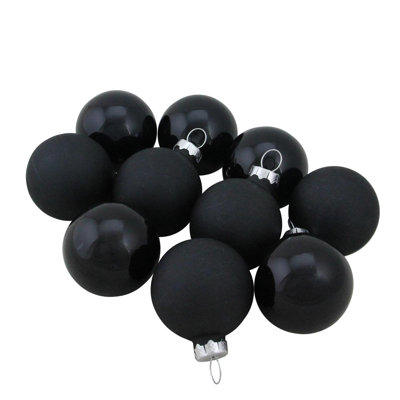 10ct 2-Finish Glass Christmas Ball Ornaments