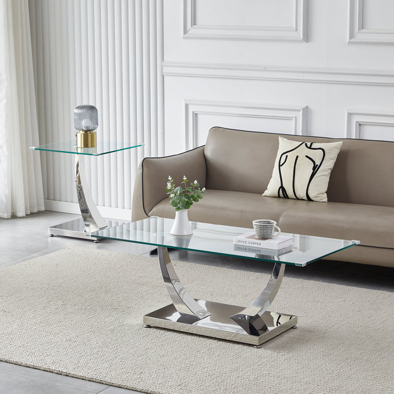 Table basse Burdell Ct035, Argent argent
