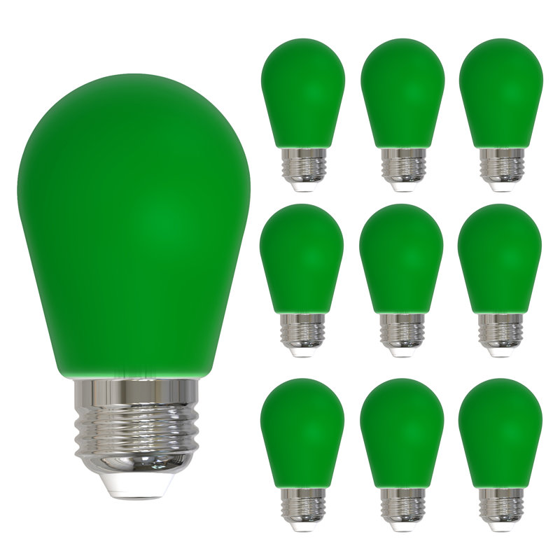25-Watt Equivalent Ceramic S14 Weatherproof Outdoor E26 Medium Base LED Light Bulb, Green