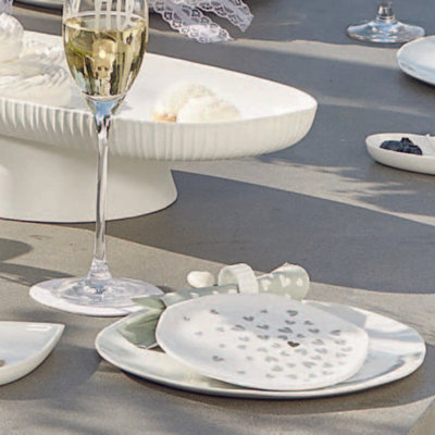 Assiette en porcelaine avec cœurs - 5,5 po