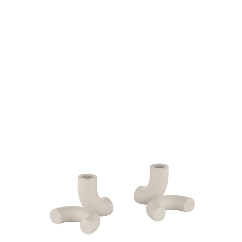 DOODLE Modular Taper Candle Holder - Set of 2 - Moonbeam (beige)