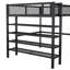 Lit mezzanine en métal avec tablettes à 4 niveaux et rangement-1178190226-1178190228