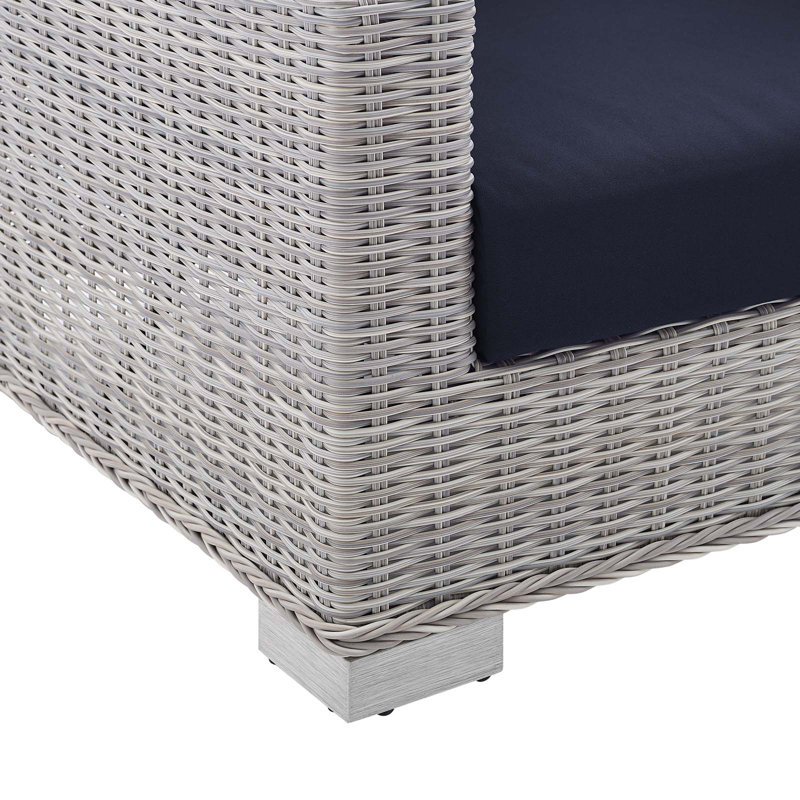Conway Outdoor Patio Wicker Rattan Armchair, Navy Sunbrella®