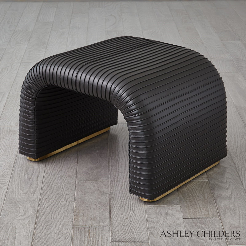 Delia Bar Stool-Antique Leather, Black