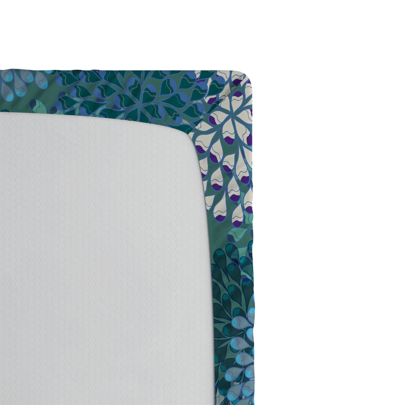 Drap-housse orange Ambesonne, Bleu pétrole / floral bleu sarcelle, Drap-housse de taille très grand