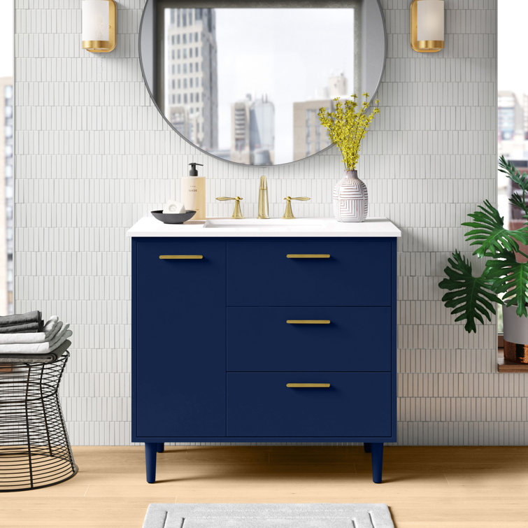 Baldwin 36'' Single Bathroom Vanity with Engineered Marble Top