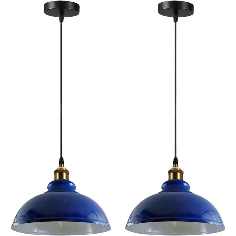 2 - Light Dome Pendant, Navy Blue