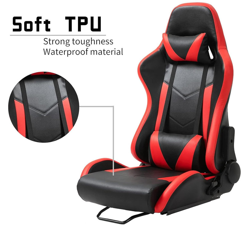 Anman Racing Seat Racing Simulator Cockpit Rear Stand Seat with Double Slide Fit Steering Wheel Stand Can DIY
