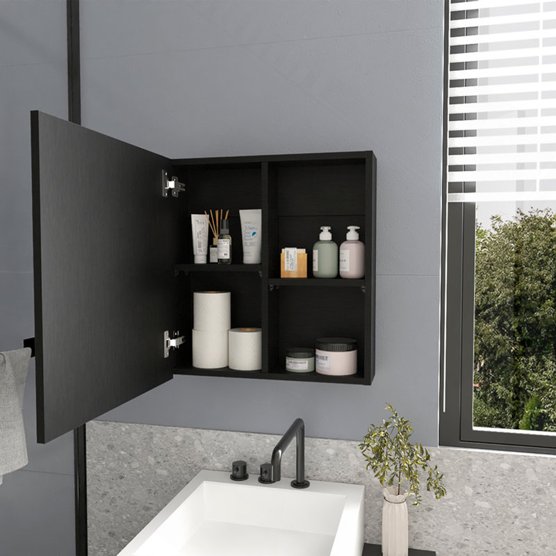 Medicine Cabinet Clayton, Bathroom, Black, Black
