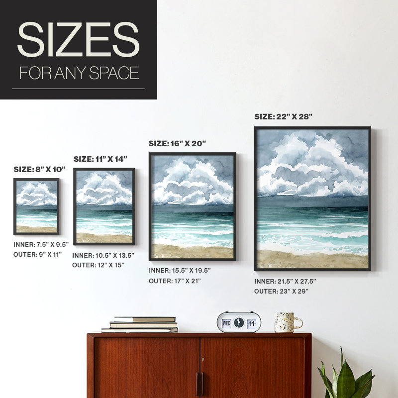 Impression encadrée South Beach Storm II - bois massif, Noir, H 10 po x l 8 po