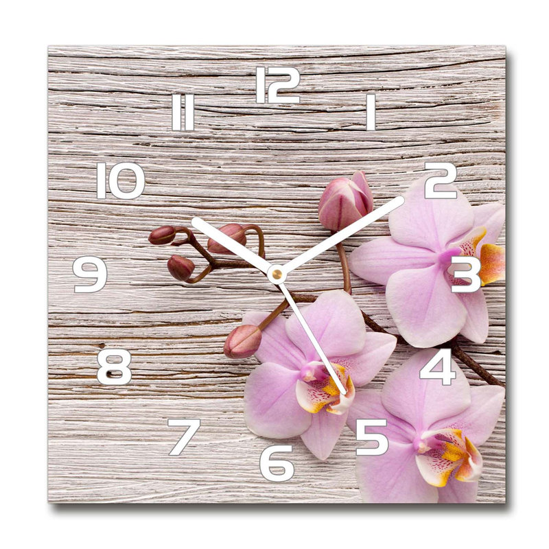 Hermi Glass Wall Clock, White/Pink/Beige