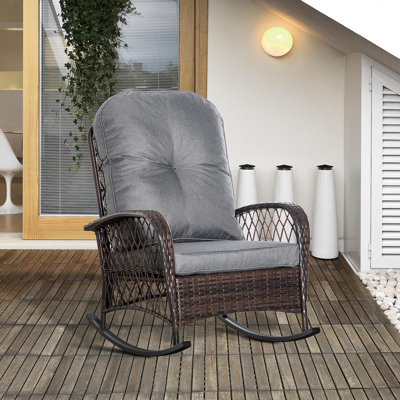 Backyard Chair With Stylish Design And Soft Seating Patio Rocker Slip Feature
