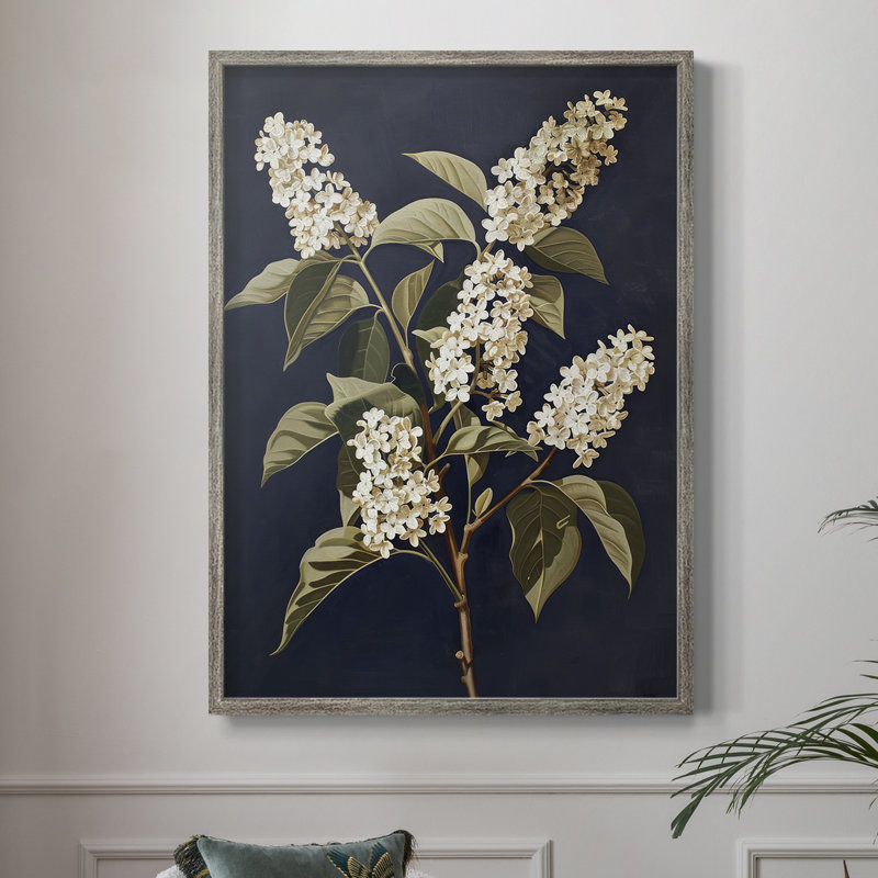 Reproduction encadrée FLORAL Series CLIV - bois massif, H 21 po x l 17 po