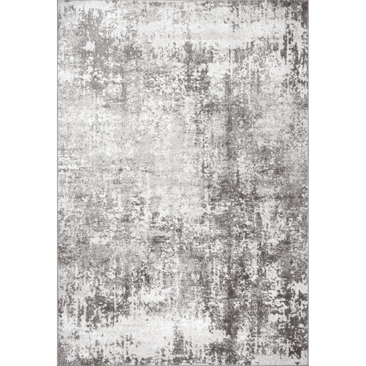 Whitney Faded Abstract Performance Light Gray Rug