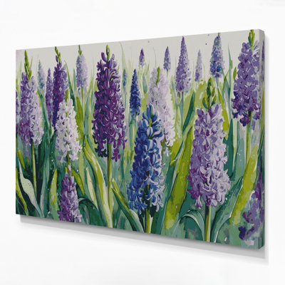 «Botanical Hyacinths», art mural sur toile bleue