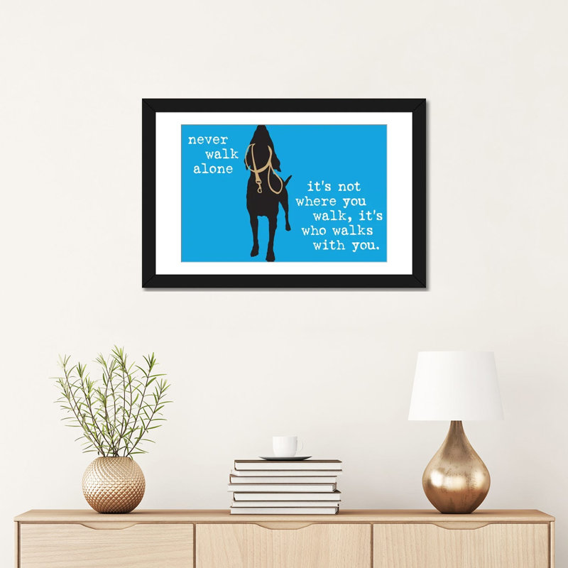 «Never Walk Alone I», impression sur toile, H 16 po x l 24 po x P 1 po, Papier d'art encadré noir, Blanc