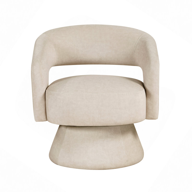 Fauteuil d'appoint pivotant de luxe moderne en velours de bois massif 1pc, Taupe
