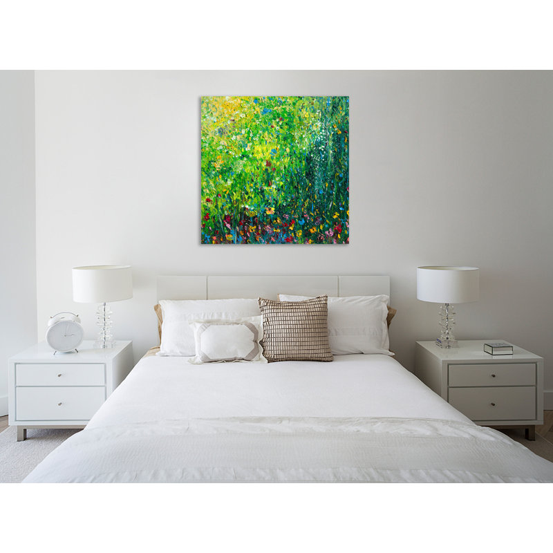 «Green Dream», toile tendue par Chiara Magni, H 36 po x l 36 po x P 1,5 po