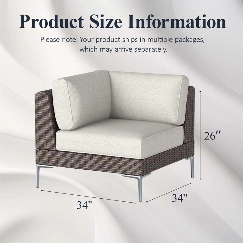 Wicker Outdoor Lounge Chair, Beige