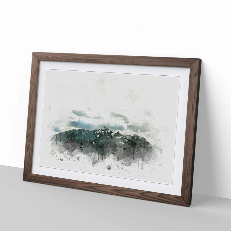 The Rocky Mountains of California in Abstract - Picture Frame Graphic Art Print, 35cm H x 50cm W x 2cm D, Walnut